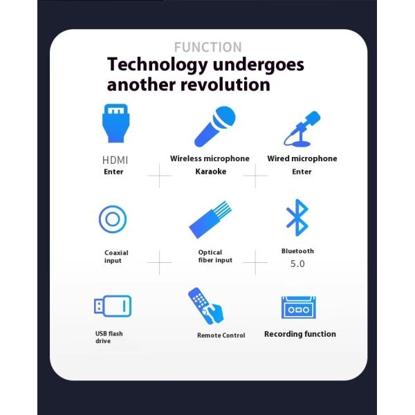 2.0 Channel High-Power 100W Wireless Karaoke Amplifier BT Lossless Decoding HDML ARC Optical Fiber Coaxial Electronics Stock