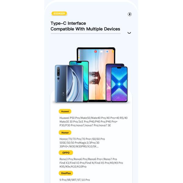 PVC Phone USB A To C Cable Transparent 100W 7A 480Mbps