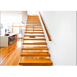 Prima Prefabricated Open Tread Stairs With Glass , Unique Floating Appearance