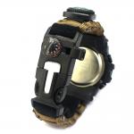 Outdoor Brown Emergency Survival Bracelet Watch Nylon Paracord Wristband