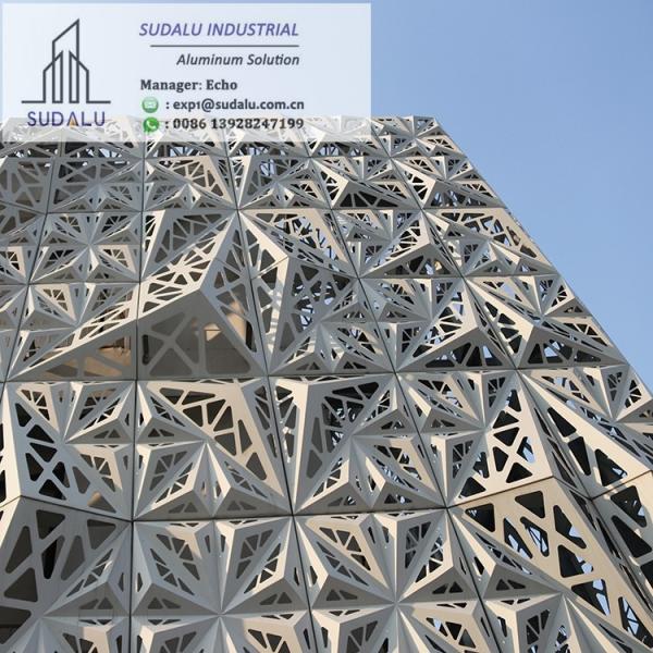 SUDALU 3D Aluminum Solid Wall panel Perforated Facade Cladding for Building