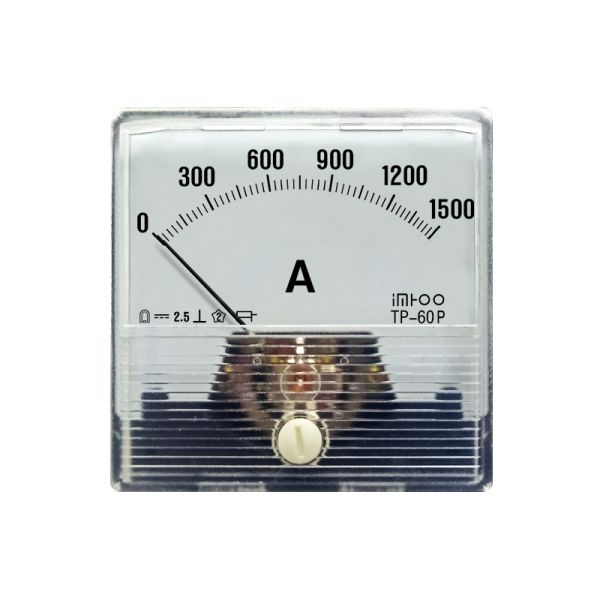 TP-60P Analog DC Ammeter 0-1500A 60x60mm Panel Current Meter for Welding Machine & Power Distribution Equipment