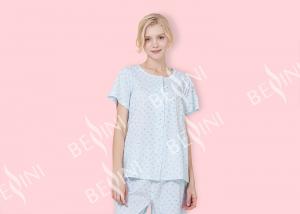 China Small Rose Printed Ladies Short Pyjamas / Women'S Button Down Pajama Sets on sale