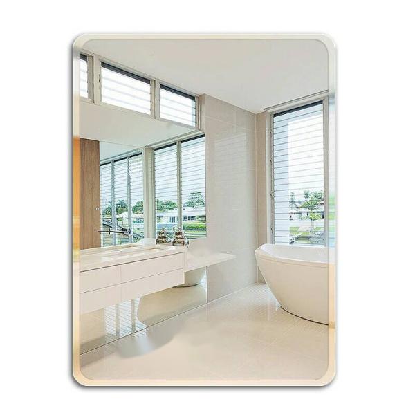 80Cm Round Frameless Bathroom Two-Way Square Adhesive Wall Mirror For Modern Home Decor