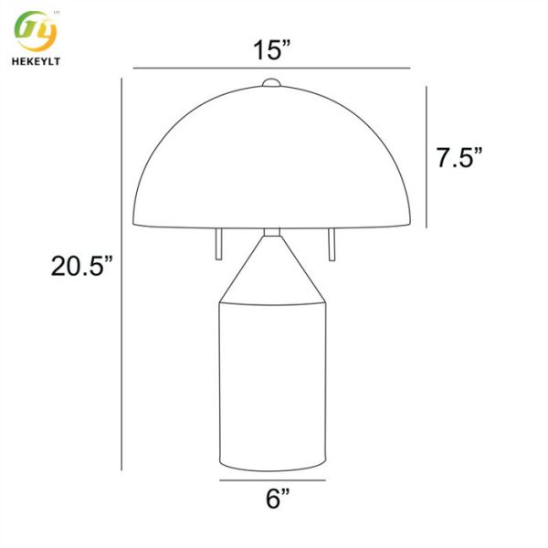 D15 X H20.5'' Bedside Table Lamp 2 Light Heads Metal Black Desk