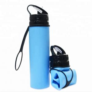 Quality Lightweight BPA Free Collapsible Silicone Water Bottle 600ml for sale
