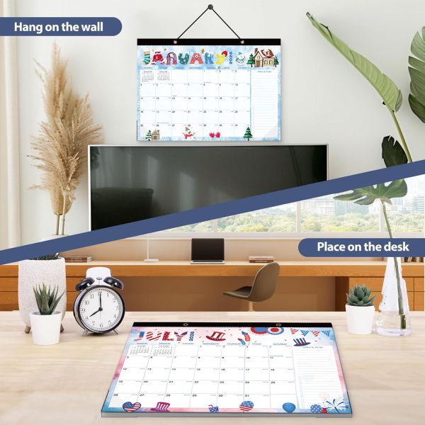 Paper Custom Wall Calendar Monthly View and Personalization for Customized Dates
