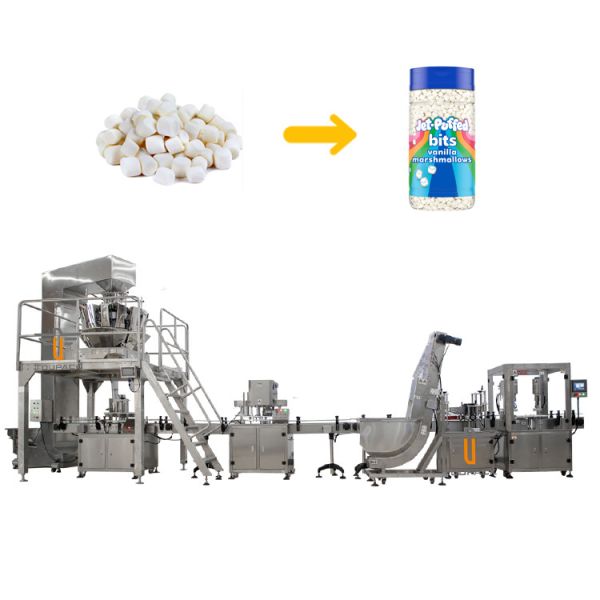 Automatic Bottle Marshmallow Weighing Filling System Gummy Bear Counting Packing Machine