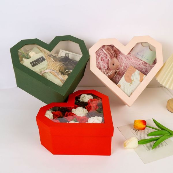 Wedding Cardboard Heart Shaped Gift Boxes With Lids For Chocolates Cookies Candies