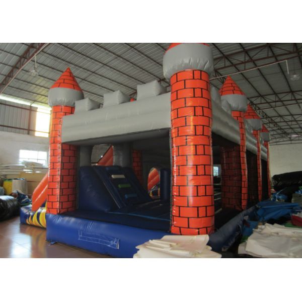 Classic inflatable castle jump house colourful inflatable bouncy double slide combo house for kids under 15 years old