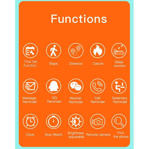 BLE 5.2 Waterproof Fitness Tracker Watch Pedometer Distance Calories For Women