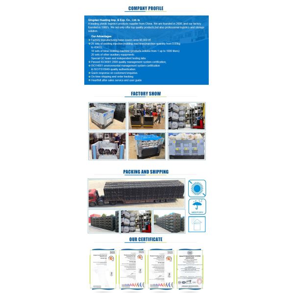 Warehouse Storage Containers Foldable Container Heavy Duty HDPE ( Common & Virgin Material Available) with Wheels and Handle 1T