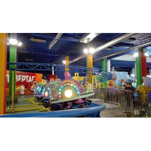 Thrilling Theme Park Kiddie Roller Coaster With Remote Control Unit And LED Lamps