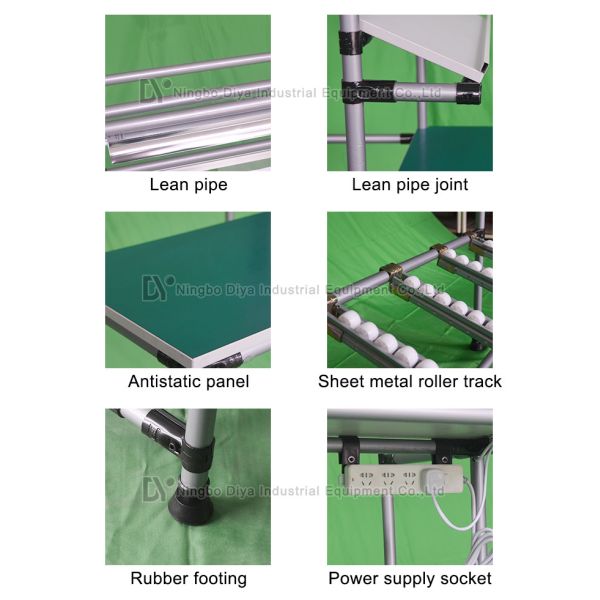 Silver Gray Production Industries Workbench , Polished Surface Assembly Line Worktable