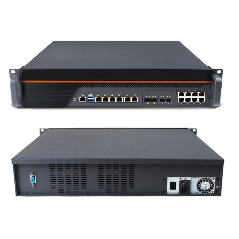 2U rackmount 14 LAN  4 10g SFP fiber optical ports Intel®C236 firewall PC appliance soft router