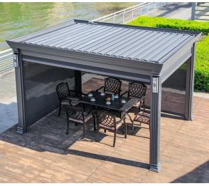 China 4x6 4x8 Leisure Aluminum Pavilion 6063 t5 With Metal Roof Canopy on sale