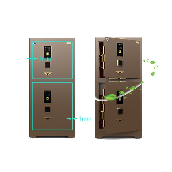 Fingerprint Lock Commercial Safe Box 3D Stereo Soft-Roll Leather Adjustable Shelves