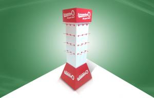 Quality 100% Recycled Store Red Cardboard POP POS Display Stand Floor Standing for sale