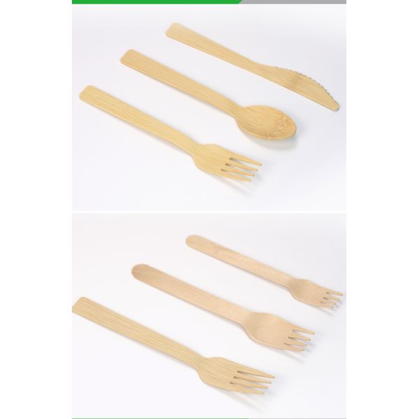 Custom Biodegradable Disposable Cutlery Flatware Sugarcane Bagasse Knife Fork Spoon Set