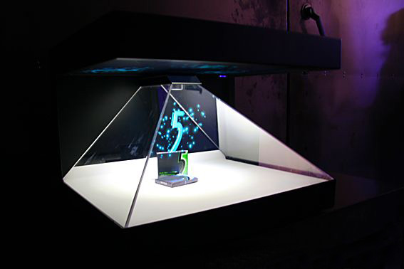 Advertising 3D Holographic Display Pyramid Showcase Holocube With Audio