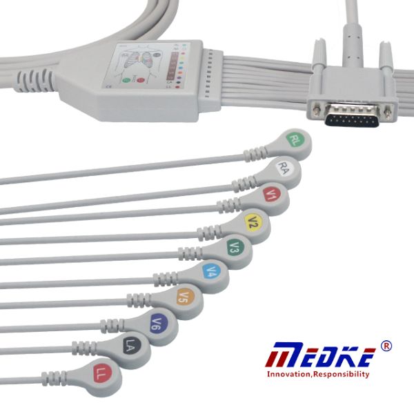 Undetachable HP Ecg Machine Cable