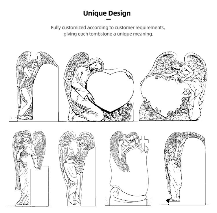 Outdoor Natural White Marble Crying Angel Statue