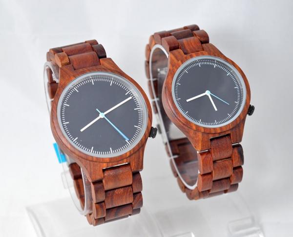 Buy Wooden watches, couples watch with butterfly buckle, 3ATM waterproof, mineral hard glass,small order at wholesale prices