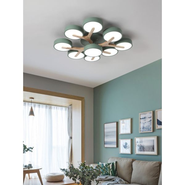 Modern Led Ceiling Lamps for Living Room Bedroom Kitchen Home Surface Mount Nordic Style Wooden Chandelier(WH-WA-22)