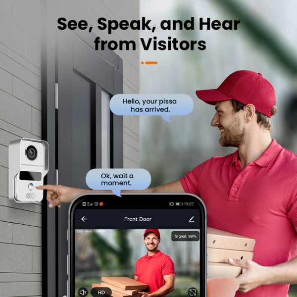 2.4 Ghz Wireless Wifi Video Door Phone Tuya App 10.1 Inch Touch Indoor Display