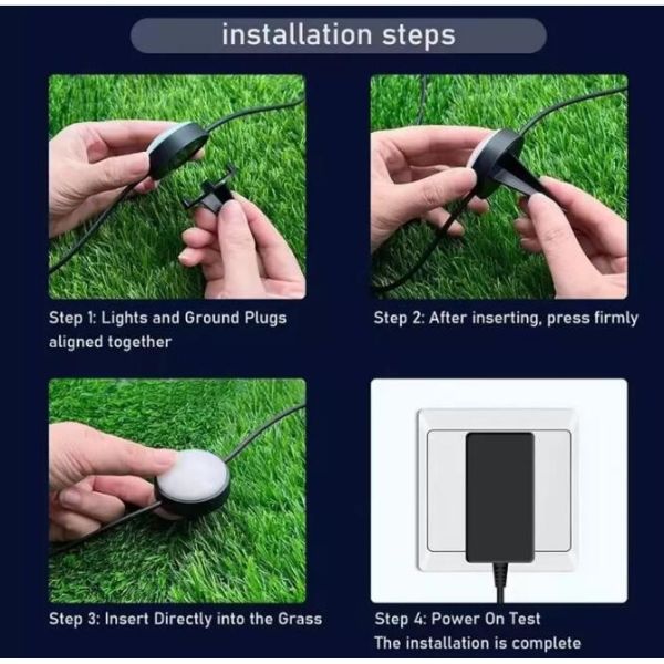 Tuya APP RGBIC Outdoor Lawn Lights Strings Plug 15 Bulbs Wifi