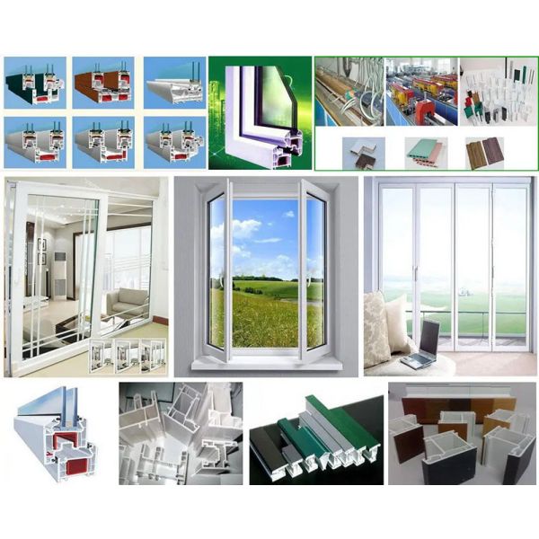 250 Kg/H PVC Upvc Window Profile Extrusion Machine Double Screw Plastic Extruder For Decorative Material