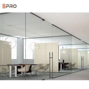 Quality Frameless Clear Glass Partition Wall Vertical Full View Interior Office Glass Partition for sale
