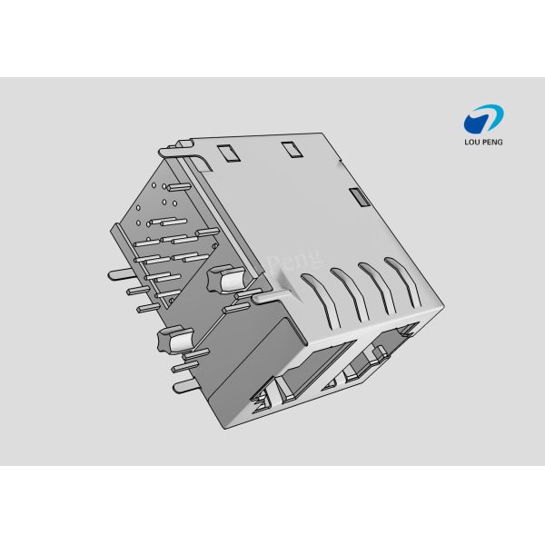 RJ45 Connectors, RJ45 with Integrated Magnetics, Multiple Ports, Port Matrix Configuration 2 x 1, RJ Type Jacks & Plugs