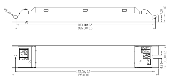 42W Max Sensor Dim Led Driver, Metal Strip Non-isolated Power Supply, CE & SAA Certified
