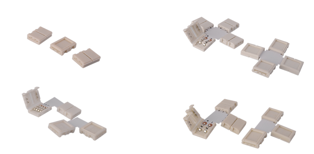 White PCB 10mm 4 Pin LED Strip Connector IP20 OF-SL10BB-4 IP20