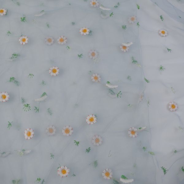 Spandex embroidered Brocade Jacquard Elastic Mesh Fabric