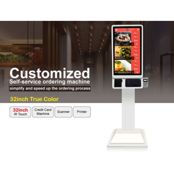 Innolux Display and Touch Screen in Self Service Payment Kiosk for Fast Food Ordering