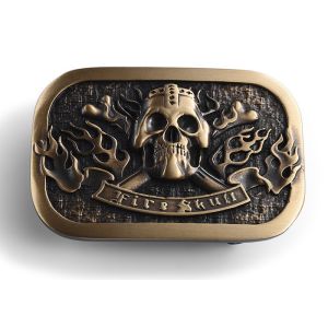 Buy cheap Skull Shape Design Metal Die Casting Brass Plating Zinc Alloy Belt Buckle from wholesalers