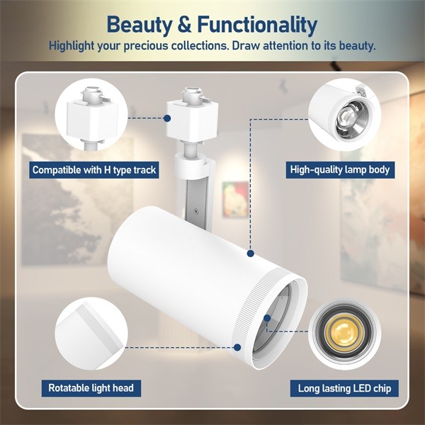 110 Lm/w IP20 LED Track Lamp 10/15/20/25/30W Adjustable Track Light for Art Galleries