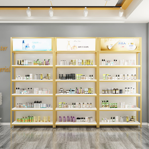 High Metal And Wood Shelving Unit For Skin Care, Product Adjustable Display Shelves,storage and shelving units