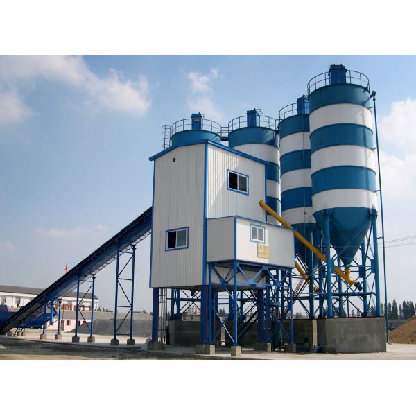 Stabilized Soil Concrete Mixing Station 2000l Mixer Nominal Capacity HZS120