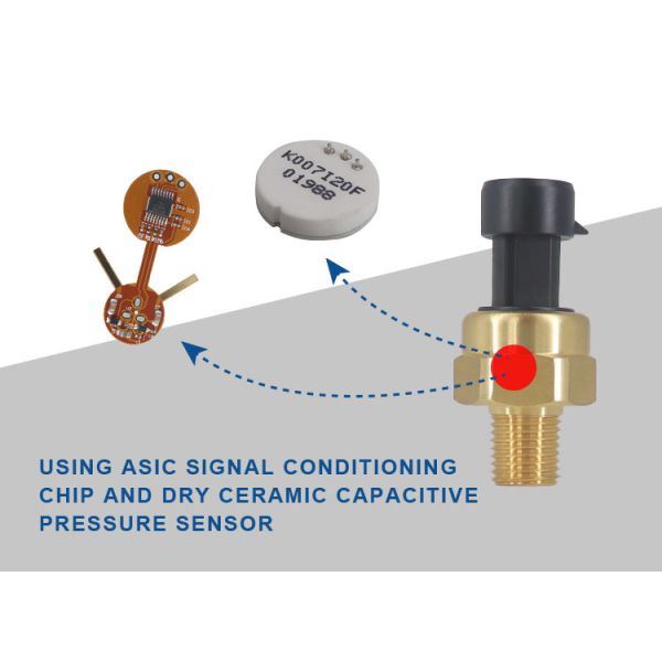 Brass IOT Pressure Sensor , Cable Outlet Capacitance Pressure Transmitter