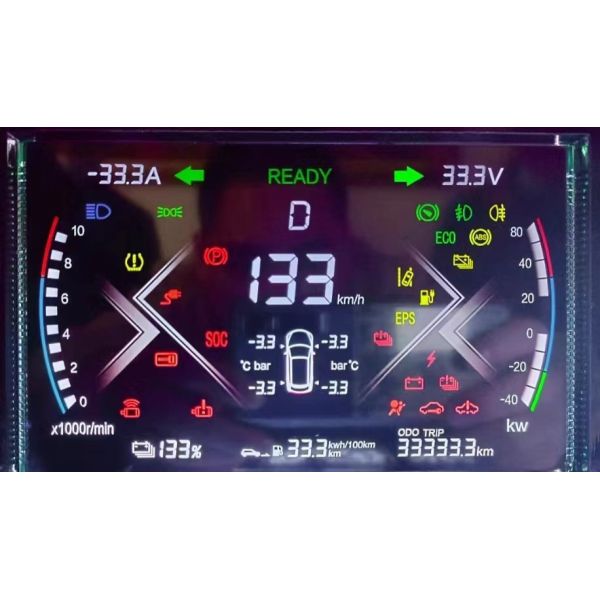 Customized PIN Connector Vehicle VA Segment LCD Module LCD Screen