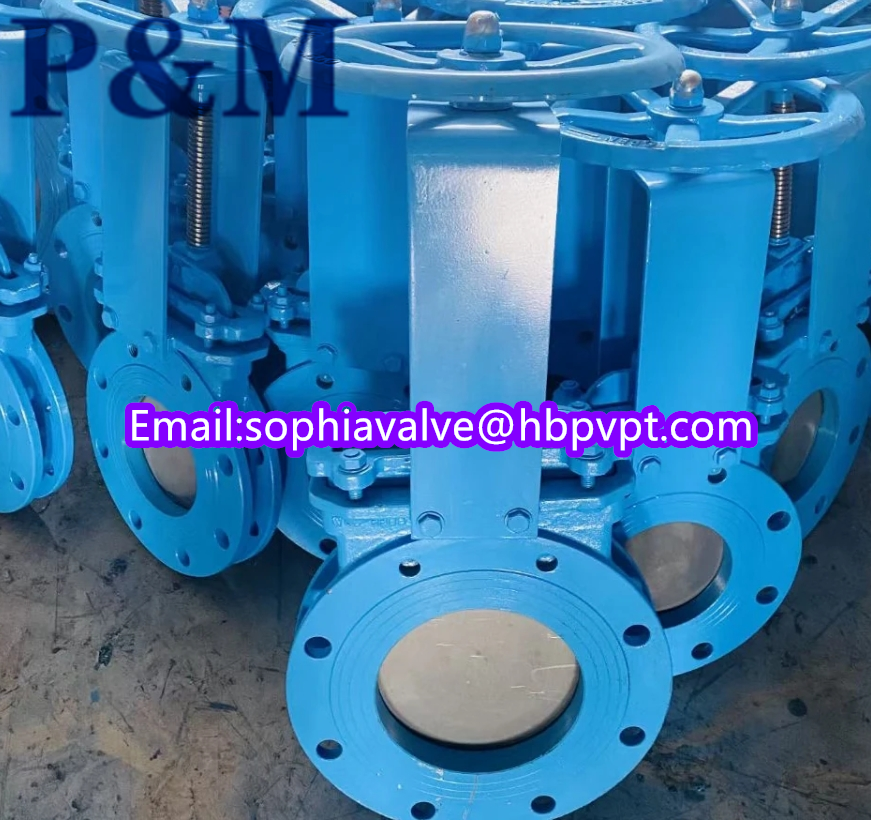 JIS10K rising stem cast steel knife gate valve