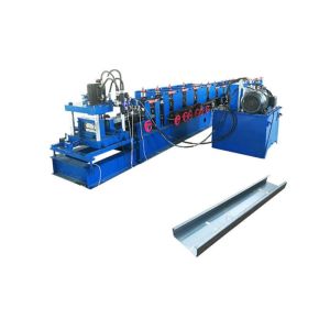 Quality Automatic C Shape Purlin Roll Forming Machine Blue Color Galvanized Coil Material for sale