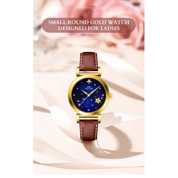 2022 Elegant Stainless Steel Quartz Watch Small Round Gold Watch Design For Lady