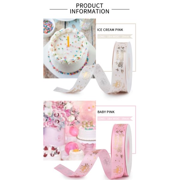 high quality Custom logo band for birthday gift packing double side Satin Printed Ribbon