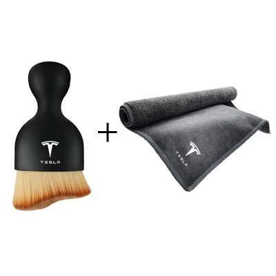 Ultra Soft Microfiber Auto Detailing Brush for Tesla Model Y Juniper Model 3 Highland Ergonomic Lightweight Car Interior Cleaning