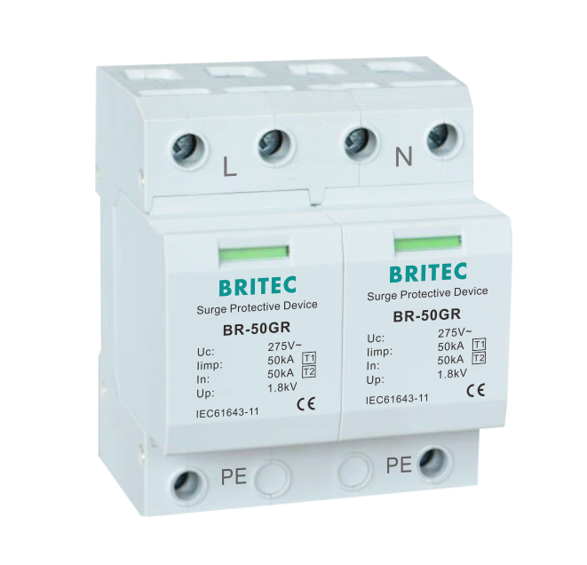 BR-50GR 2P type1 50kA AC Surge Suppressor Surge Protection Devices Type 1 SPDs