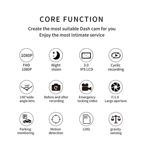 1080p IR 4k Dual Channel Dash Cam Night Vision Front And Rear Parking Mode